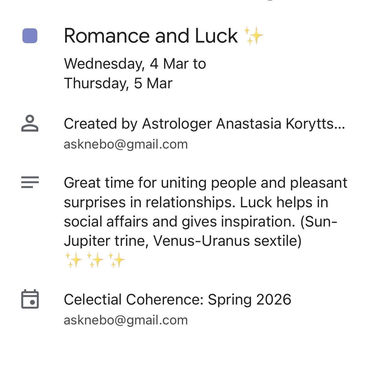 Digital astrology calendar